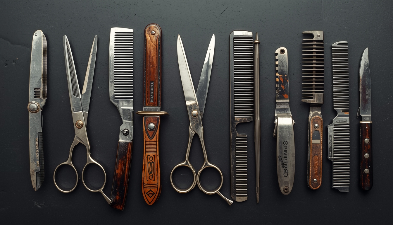 Vintage barber tools